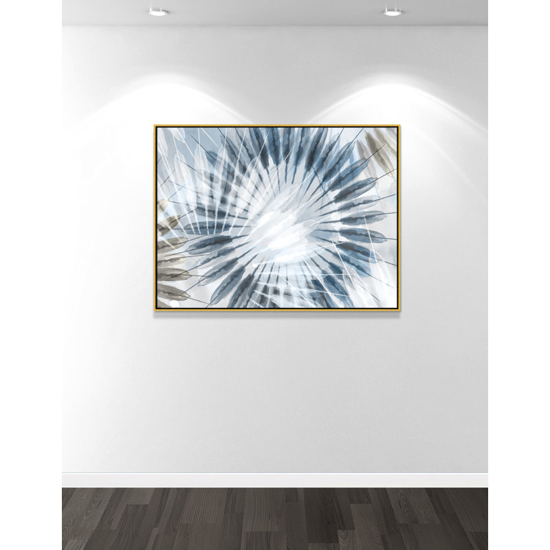 Dance of the Rays II - Blue Version Print par Eva Watts, Or, H 37,5 po x l 49,5 po