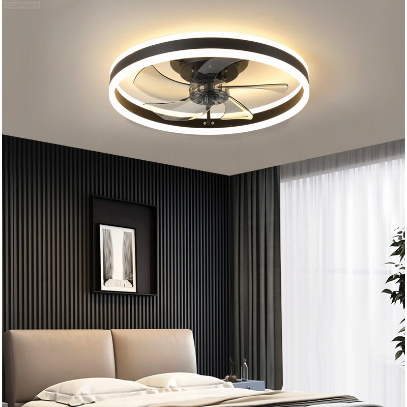 Ventilateur de plafond à moteur à courant continu réversible 6 vitesses Modern, Matte Black