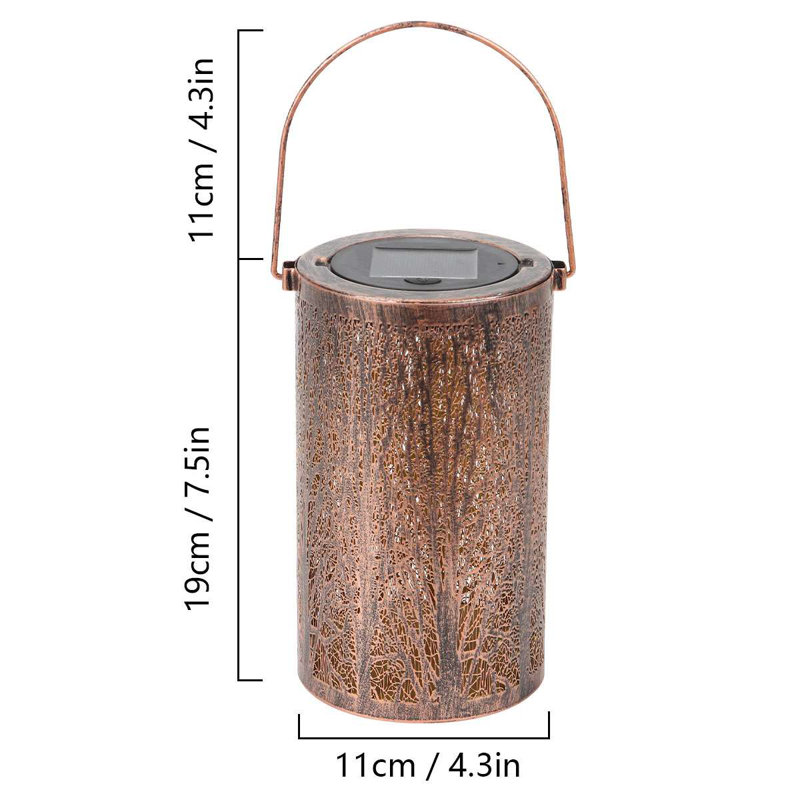 7.5'' Solar Powered Integrated LED Cylinder Lantern