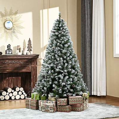 Sapin de Noël artificiel non éclairé enneigé