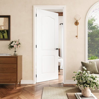30" X 80" 2-Panel Molded Solid Interior Prehung Door With Black Hinges, Solid Core Door Slab With Frame, Interior Door As Pantry Door, Bedroom Door, Laundry Door, Closet Doors, Room Doors, Left Hand