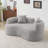 66.93 Inch Curved Loveseat Full Compression Sponge Sofa, Teddy Velvet Fabric, No-Assembly Compact Sofa for Small Spaces & Apartments, 350 lbs Capacity-794813439-782136279