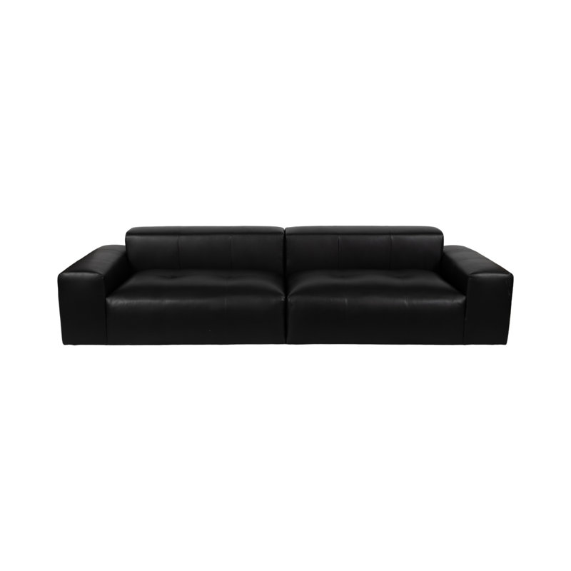 121-Inch Lounge II Sofa – A Chic Black 2BX Statement In Plywood & Non-Woven Fabric, Perfect For Modern Homes