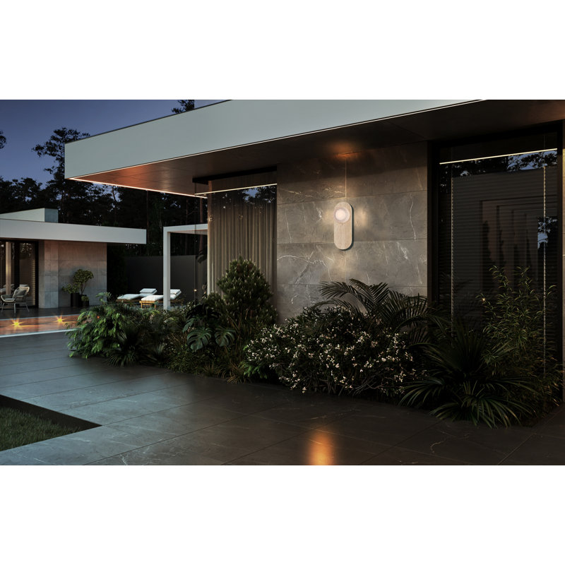 Sternn, extérieur, 15 po, travertin, verre transparent, Verre vague transparente