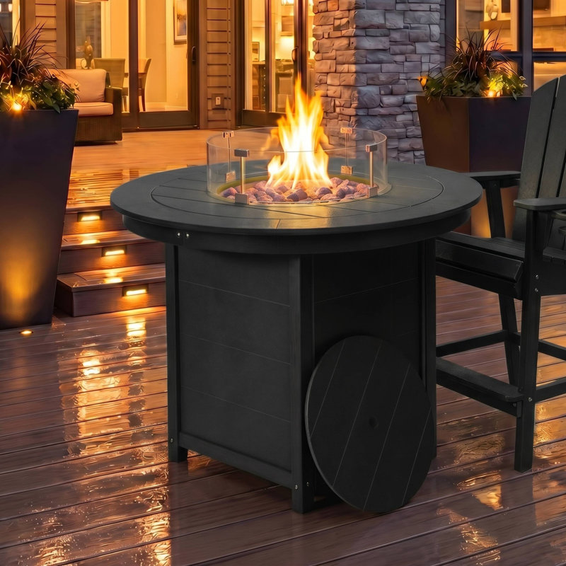 Foyer de table rond 47 po, 42.25" H x 47.25" W x 47.25" D, Black