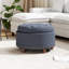 Repose-pieds 25 po avec rangement capitonné rond et coussin capitonné-1661750265