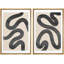 «Black Squiggly Lines over Tan» - ensemble de 2 reproductions sur toile flottantes-98554047-98554048