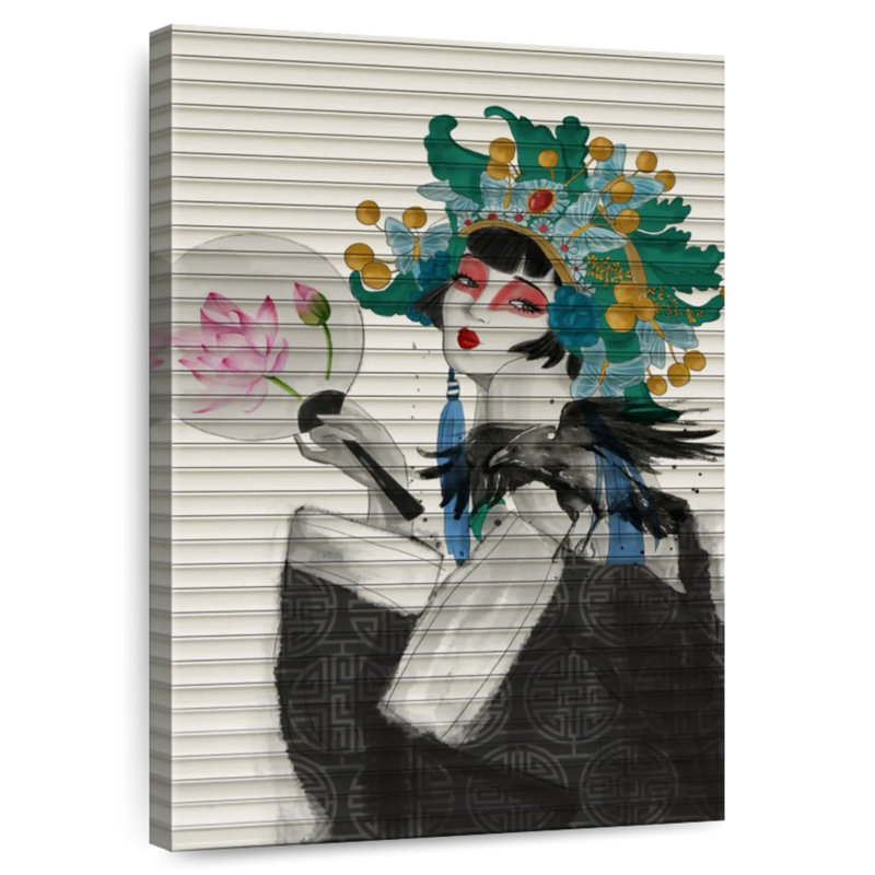 Portrait de femme japonaise Leisha, H 30 po x l 20 po