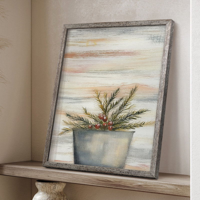 «Christmas Holiday Art DCCXL», reproduction d'art encadrée - bois massif XMA171260, H 15 po x l 12 po