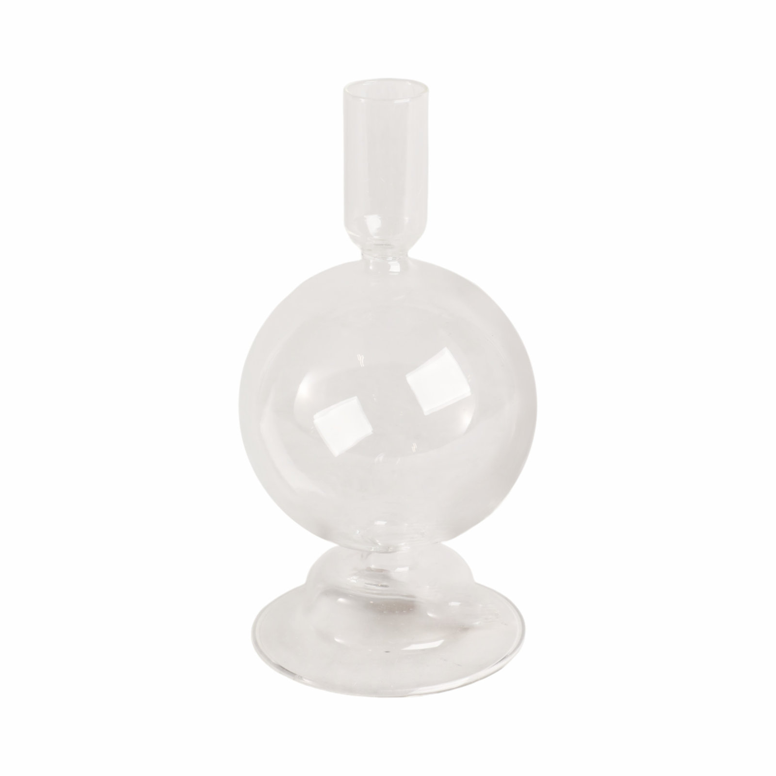 Rupani Glass Candlestick Holder, Clear