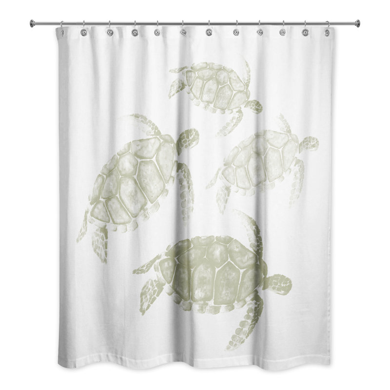 Rideau de douche lavable à la machine H 74 po x l 71 po Haraway, Vert clair