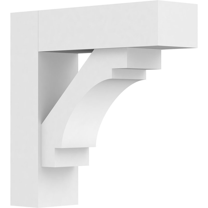 Standard Merced Architectural Grade PVC Bracket with Block Ends, 12"H x 3"W x 12"D