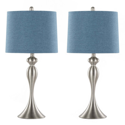 Ashland 27" Contemporary Metal Table Lamp with Linen Shade from Grandview Gallery by LumiSource - Set of 2