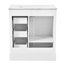 Armoire de meuble-lavabo 30 po avec lavabo en céramique, 3 tiroirs et tablettes réglables-121615341