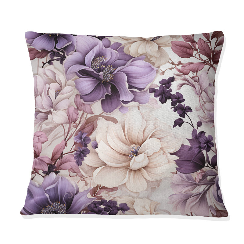 Coussin décoratif imprimé floral Ethereal, H 16 po x l 16 po