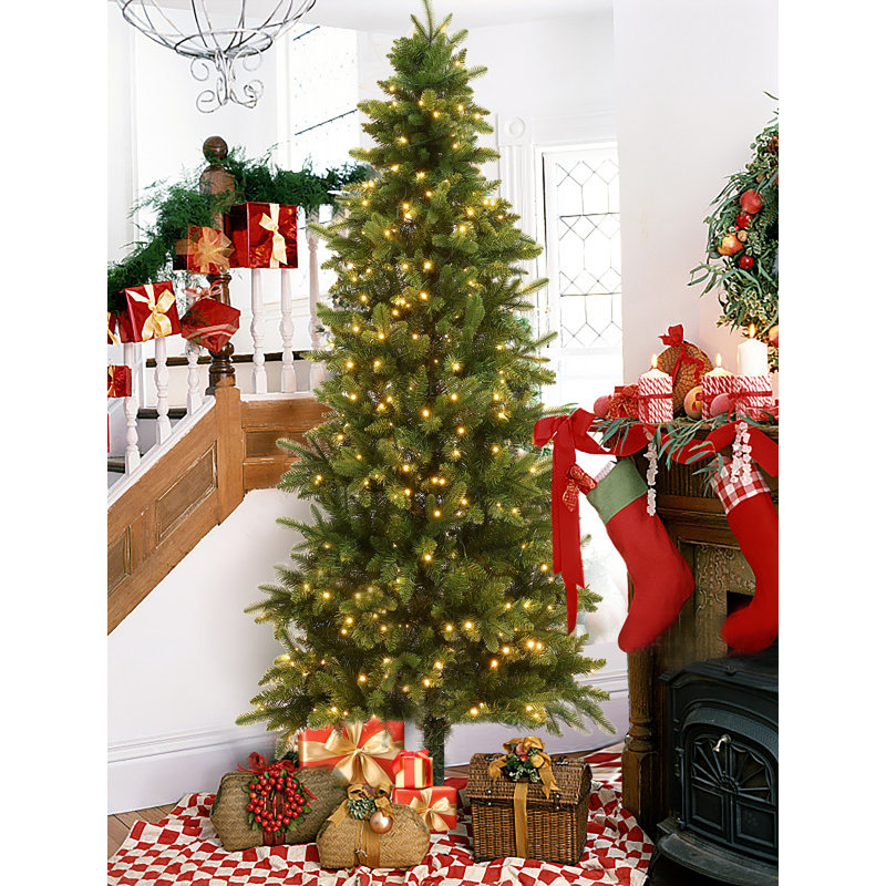 7' H Lighted Artificial Fir Christmas Tree