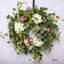 Couronne de porte artificielle 26 po Eucalyptus Hydrangea Morning Glory