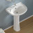 TOBILI 27“ Tall Glossy Porcelain Pedestal Bathroom Sink with Overflow