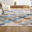 Tapis géométrique ivoire / bleu / orange Dila Modern Hearts-911568192
