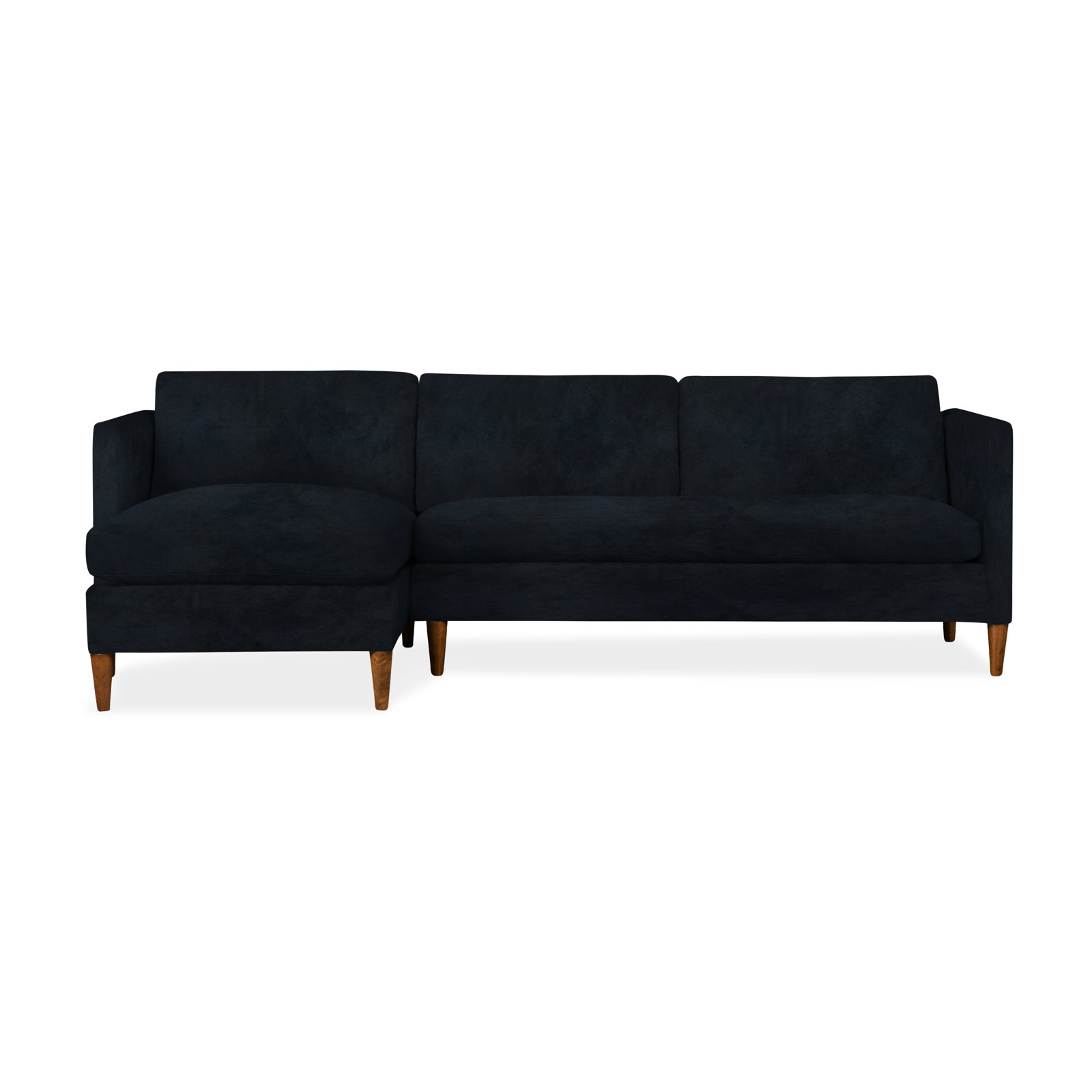 Clifford Chaise Sectional, Left Hand Facing, Bella Ink Blue Performance Velvet