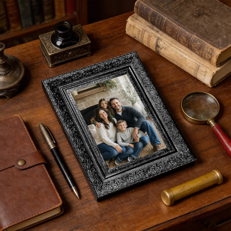 Cadre photo 11 pi x 14 po noir pour décor de cheminée 1PC