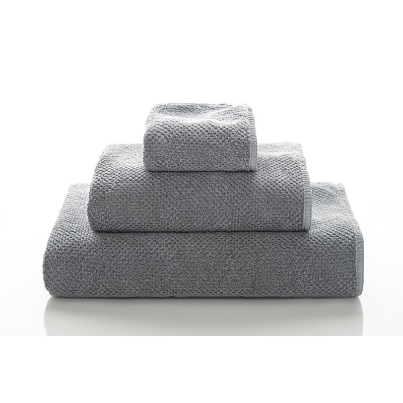 Bee Waffle Bath Towel, Petrol, Washcloth 1-Pack