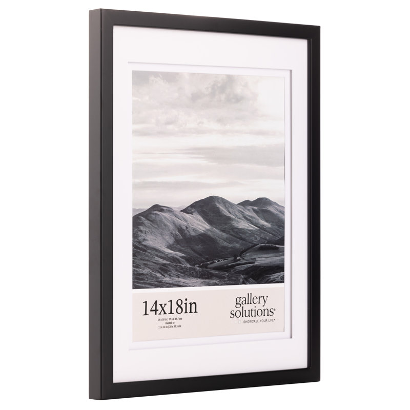 Black Wood 14x18 Wall Frame with Double Mat