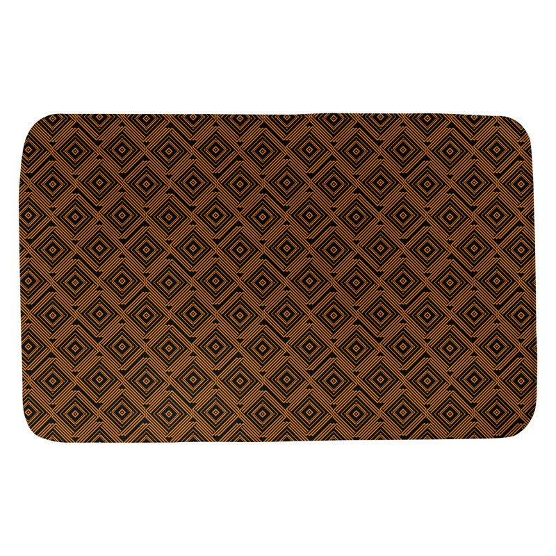 Tapis pour salle de bain labyrinthe Mcguigan, l 17 po x L 24 po, Noir / Café