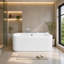 Baignoire de massage tourbillon en acrylique 61 pouces pour 2 personnes, 16 jets d'eau, chauffe-eau à DEL pour massage de spa