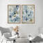 «Blue Ginkgo Leaves Minimalist Abstract Botanical Modern», ensemble de 2 reproductions d'art sur toile encadrées-603197499-603197476
