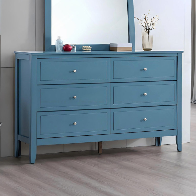 Commode 6 tiroirs Woonden, Teal