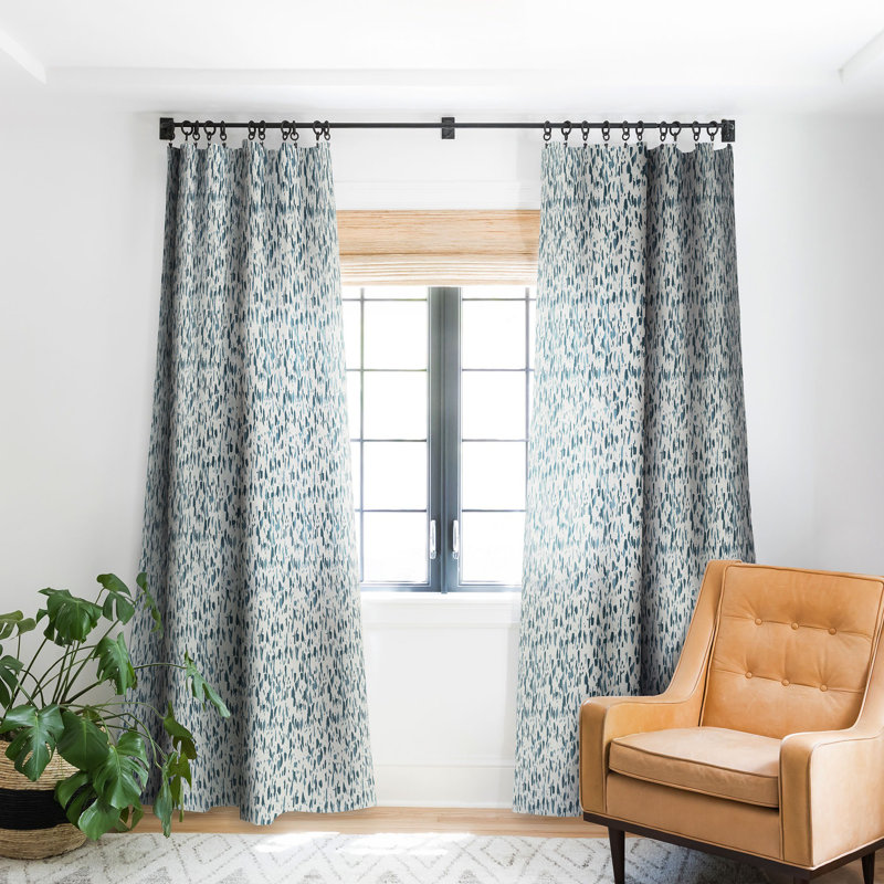 Holli Zollinger Indra Terrazzo Navy 1pc Blackout Window Curtain Panel, 50" W x 120" L