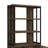 2-Door Rustic Oak Bookcase With Herringbone Detail, 3 Open Shelves And 2 Adjustable Inner Texture,