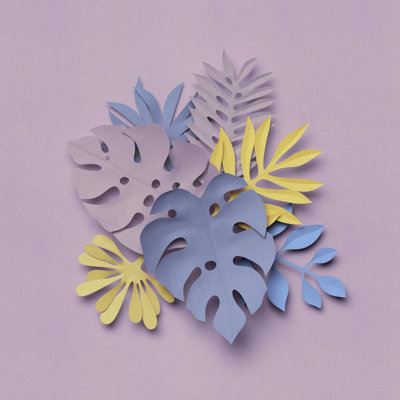 Paper Jungle Leaves by Wacomka - Wrapped Canvas Print