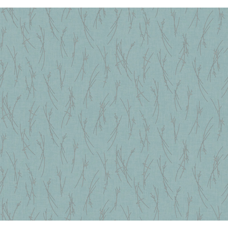 Abstract Metallic Wallpaper Roll, Blue/Silver