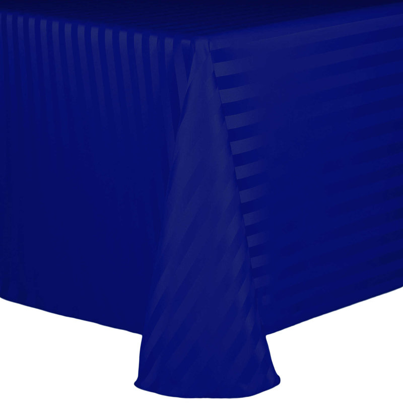 Latitude Run® Satin-Stripe Tablecloth Oval, Royal, 10, 84" x 60"