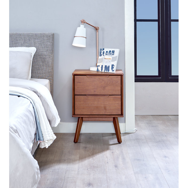 Ormond 2-Drawer Solid Wood Nightstand in Cherry