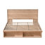 Lit plateforme moderne en bois de style campagnard avec tête de lit à panneau et système de rangement à trois zones, très grand, chêne pâle-1112616350-1112616338