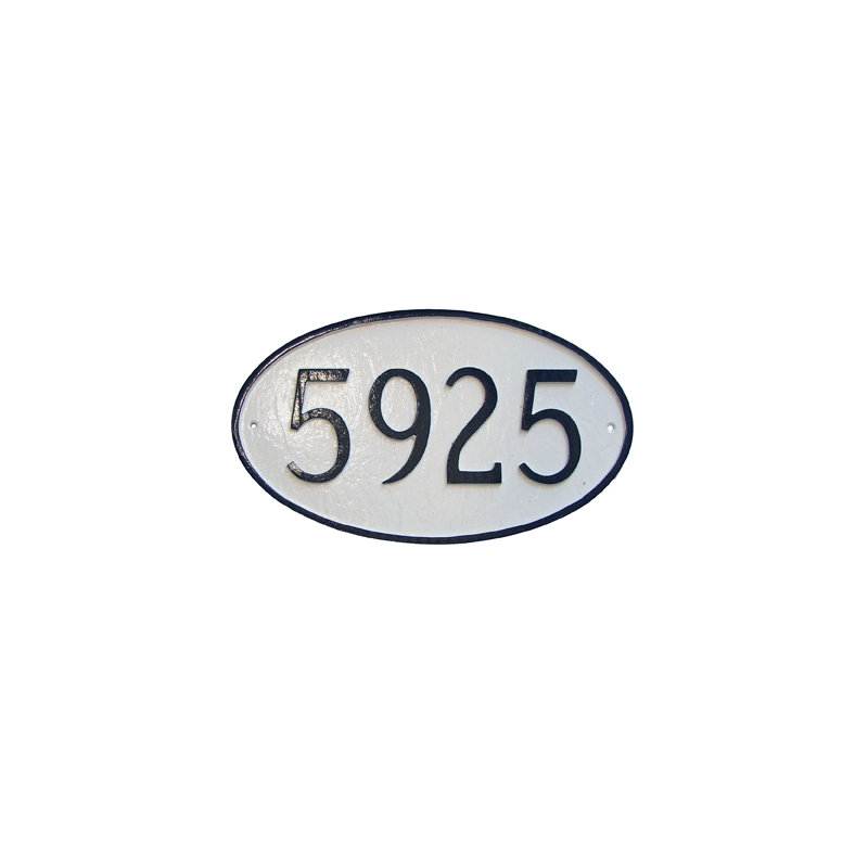 1-Line Wall Address Plaque, White/Black, Yes