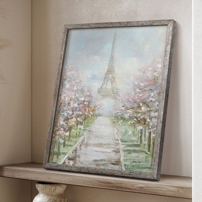 Paris Trees Framed Print - Solid Wood, 11" H x 9" W