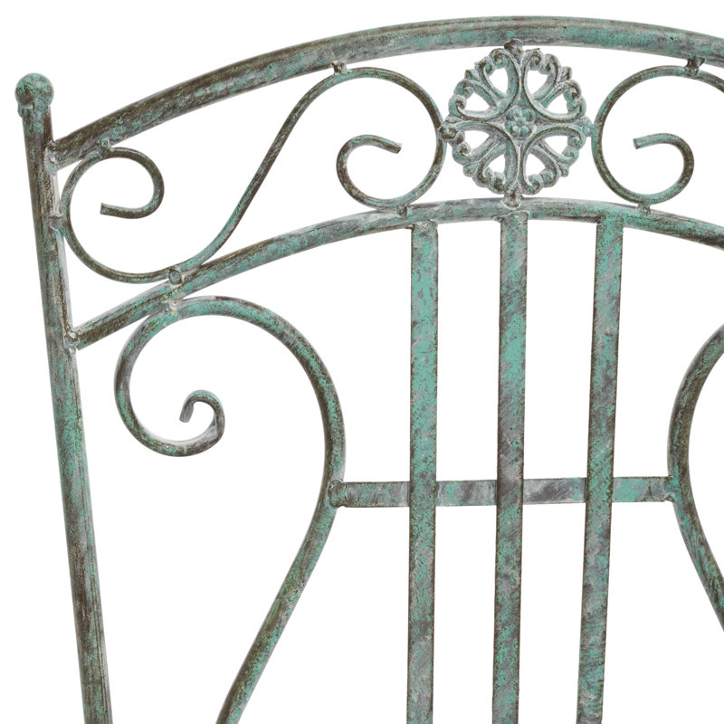 Aisling 2 - Person Metal Patio Dining Set with Round Table, Antique Green