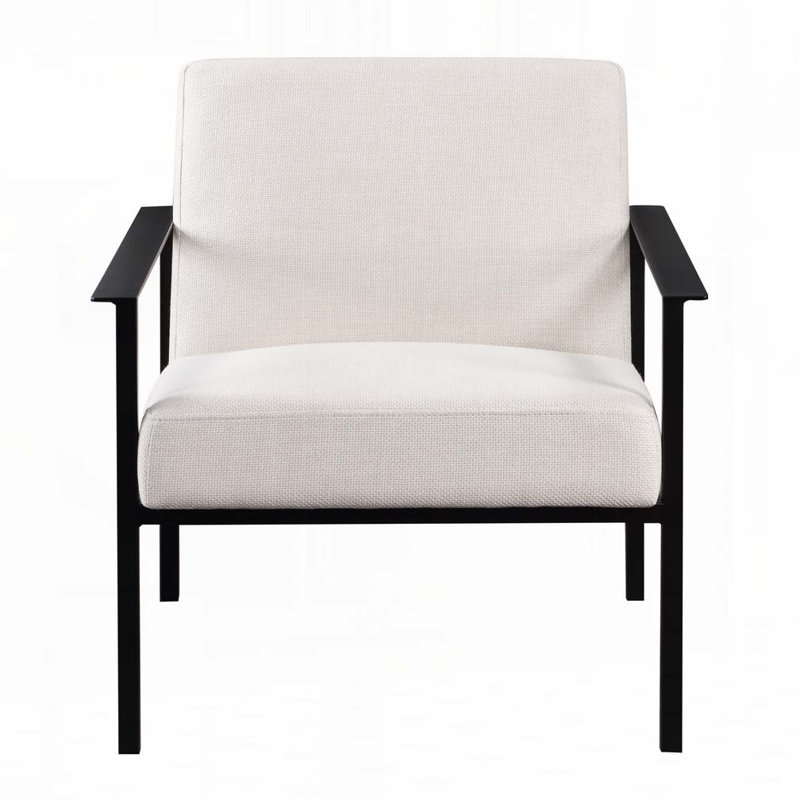 Fauteuil en métal, Blanc cassé