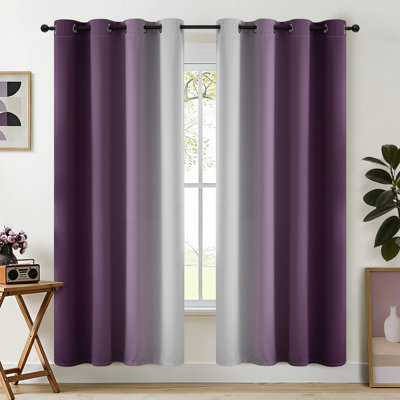 Rideaux isolants et isolants ombrés mauves, fenêtre à œillets dégradés 2 panneaux