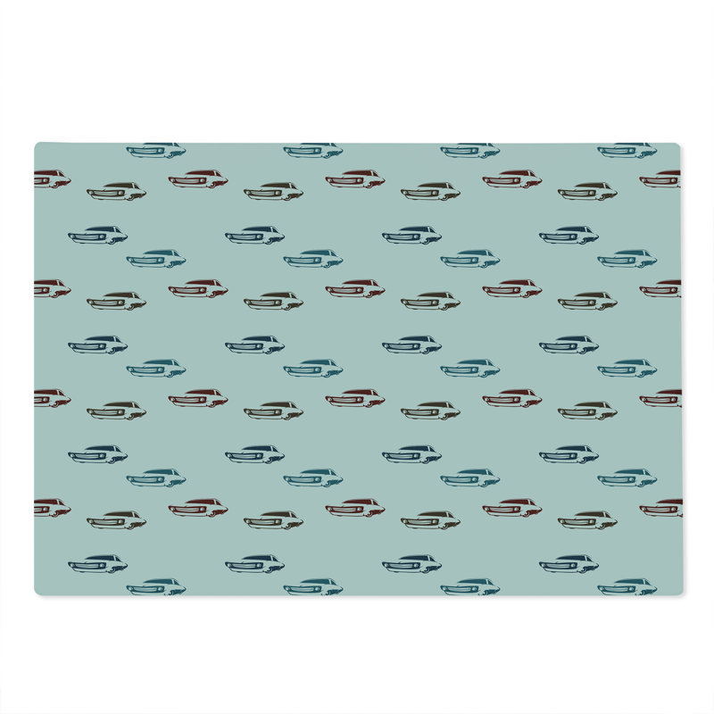 Planche à découper Ambesonne Cars, véhicules américains rétro de grande taille, bleu, brun, bourgogne