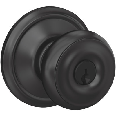 Poignée de porte d'entrée Georgian - noir mat