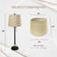 Royal Designs, Inc. Ensemble de 2 lampes de table 28 po, finition bronze huilé, abat-jour en lin beige-25313700
