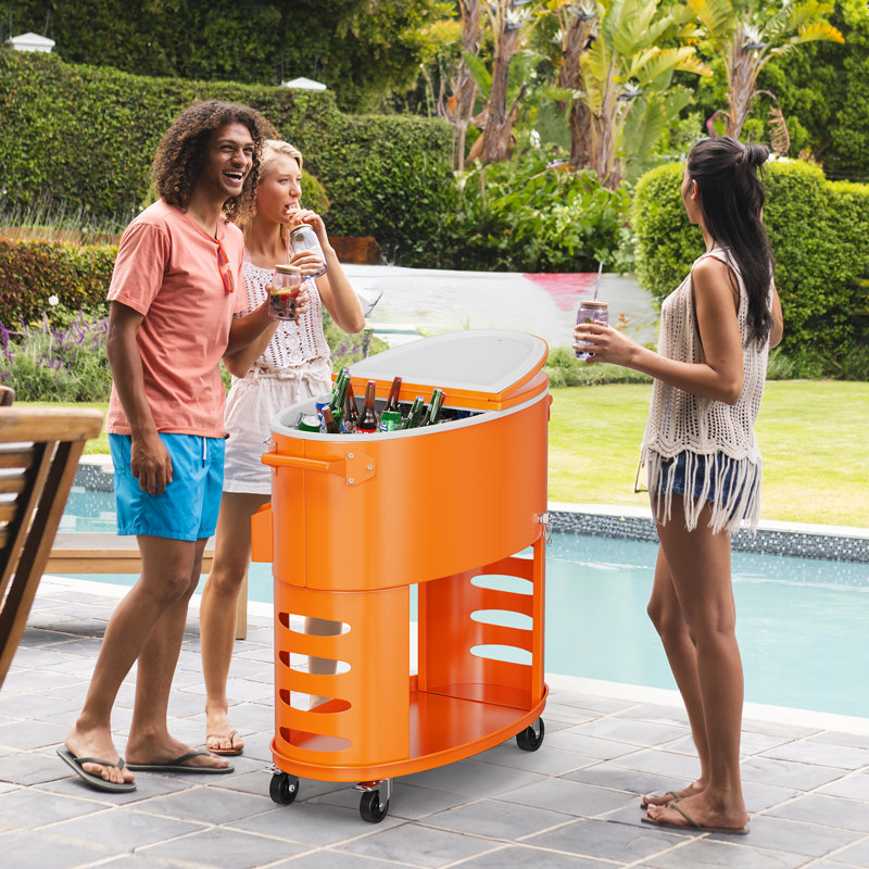 Chariot de glacière 70QT, Orange