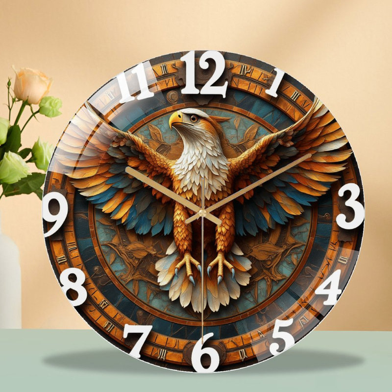 Horloge murale aigle, horloge murale rétro 12 po