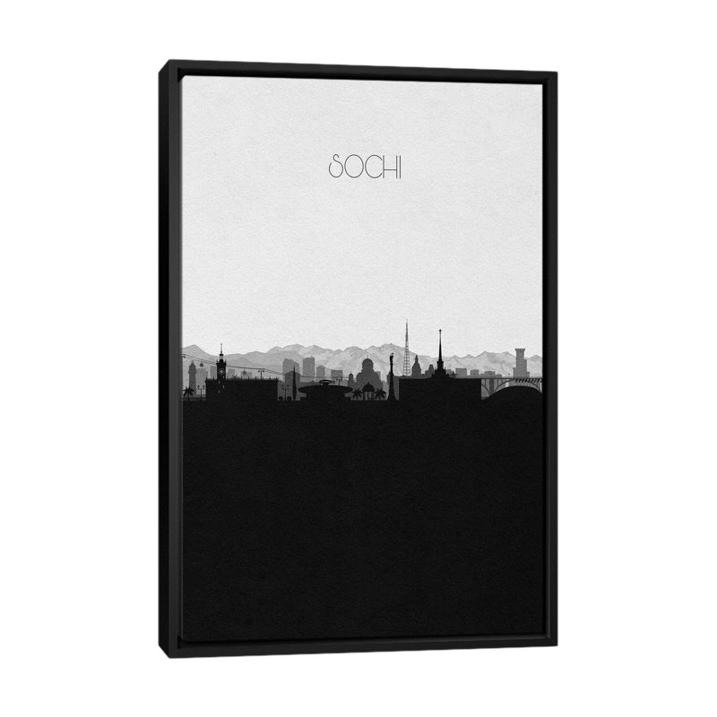 Sochi, Russia City Skyline by Ayse Deniz Akerman - Print on Canvas, 101.6 cm H x 66.04 cm W, Brown