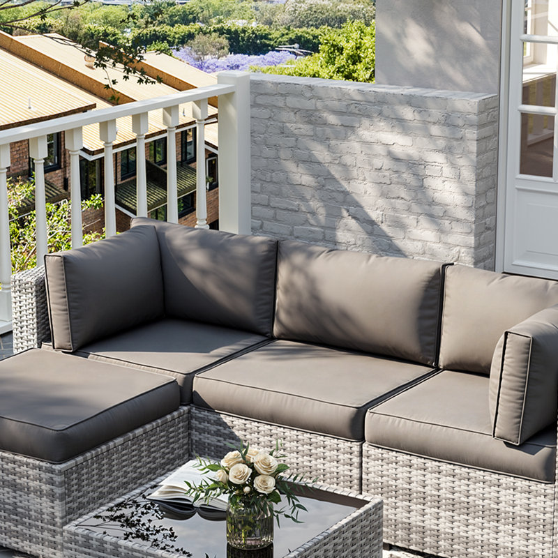 Outdoor Replacement Cushion Set Seat/Back Cushion (Cushion Set Only, Sofa Not Included), Gray